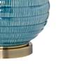 360 Lighting Kayley Linen Shade Sky Blue Ceramic Table Lamp in scene
