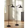 1_360 Lighting Kayne 61" Satin Bronze Downbridge Floor Lamps Set of 2