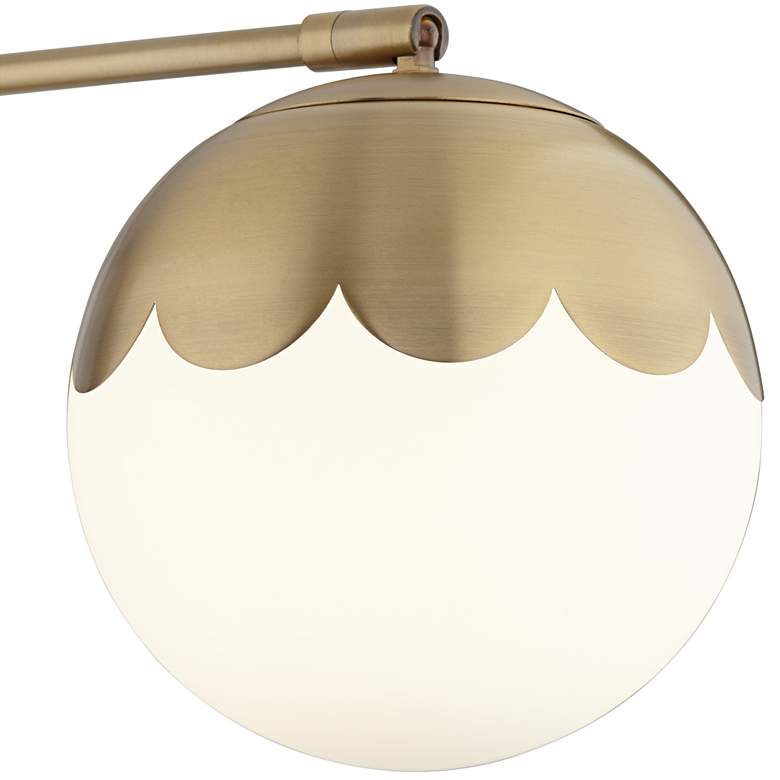 Image 4 360 Lighting Kelowna Brass and Glass Globe Swing Arm Plug-In Wall Lamp more views