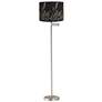 360 Lighting Kenley 60 1/2" Black Floral Nickel Swing Arm Floor Lamp