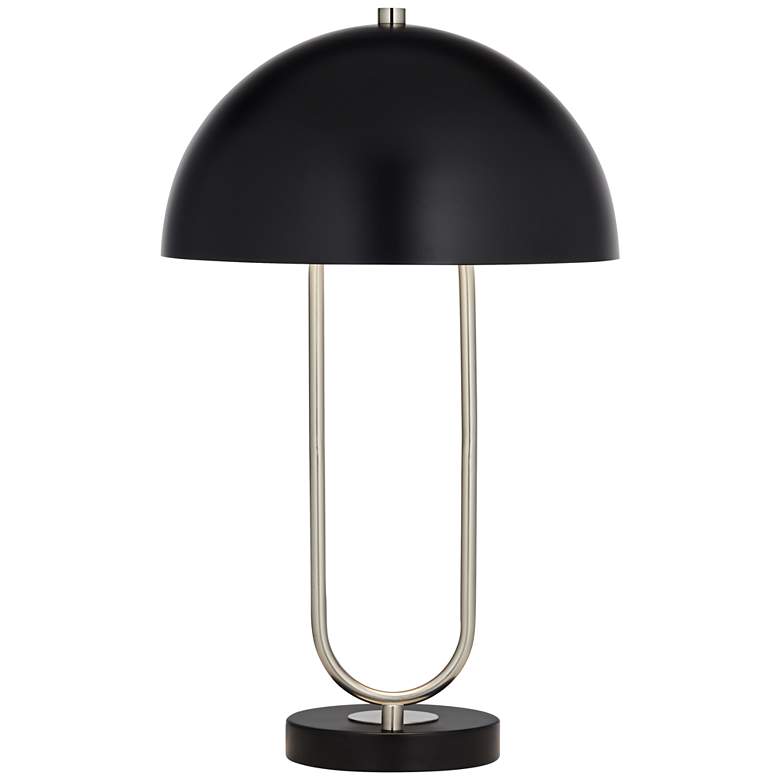 Image 2 360 Lighting Keo 22" High Modern Black Dome Twin USB Port Table Lamp