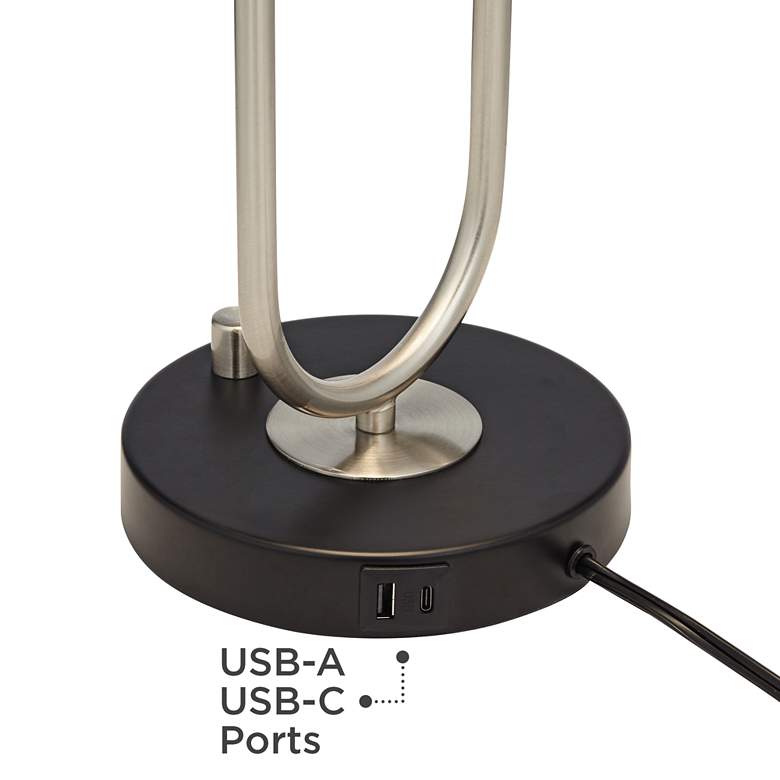 Image 5 360 Lighting Keo 22" High Modern Black Dome Twin USB Port Table Lamp more views