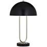 360 Lighting Keo 22" High Modern Black Dome Twin USB Port Table Lamp