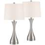3_360 Lighting Koncave 24 1/2" Modern Nickel Table Lamps Set of 2