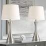 2_360 Lighting Koncave 24 1/2" Modern Nickel Table Lamps Set of 2