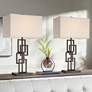 1_360 Lighting Kory 26 1/2" Bronze Stacked Rectangles Lamps Set of 2