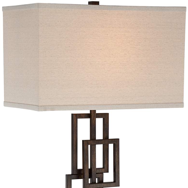 Image 4 360 Lighting Kory 26 1/2" Bronze Stacked Rectangles Lamps Set of 2 more views