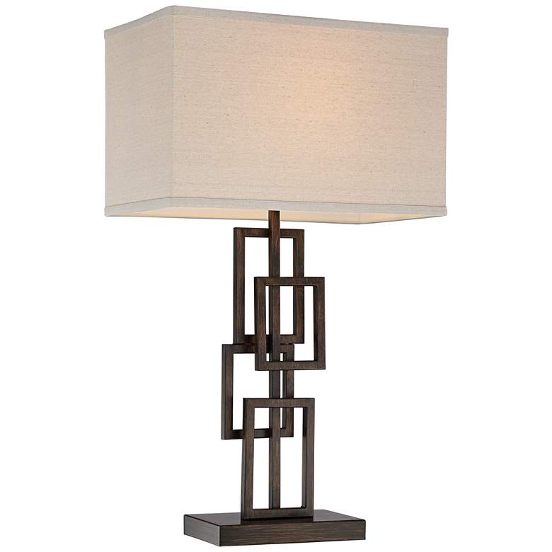 Image 5 360 Lighting Kory 26 1/2 inch Bronze Stacked Rectangles Lamps Set of 2 more views