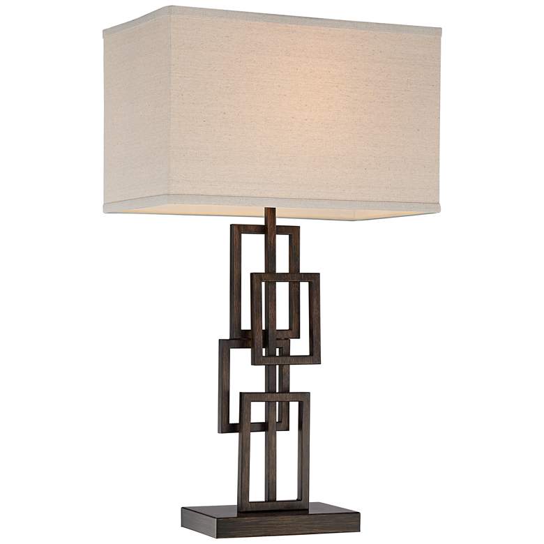 Image 6 360 Lighting Kory 26 1/2" Bronze Stacked Rectangles Lamps Set of 2 more views