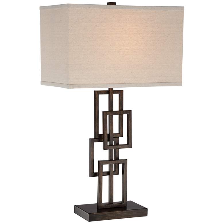 Image 2 360 Lighting Kory 26 1/2" Stacked Rectangles Lamp with USB Cord Dimmer