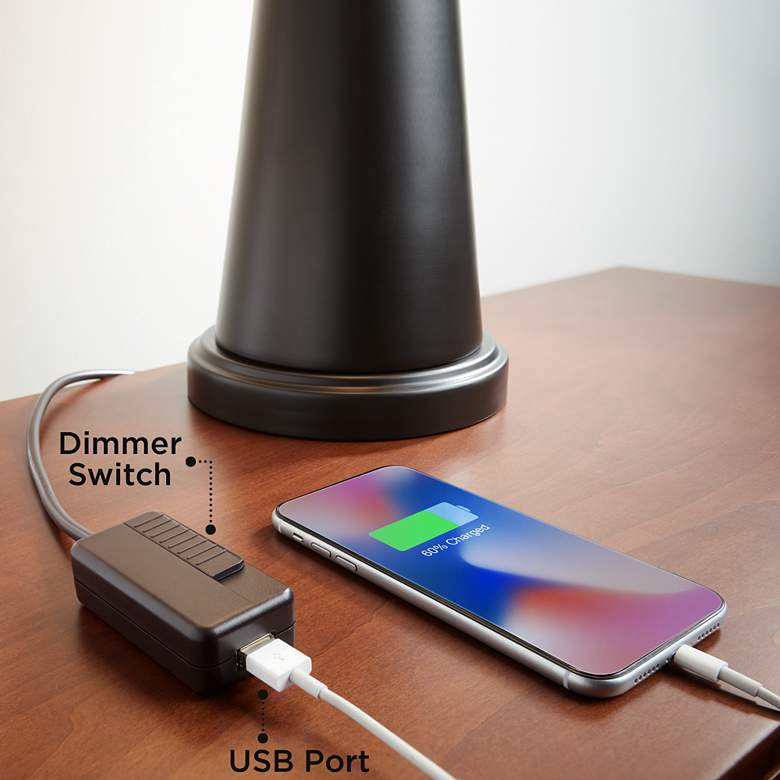 Image 5 360 Lighting Kory 26 1/2" Stacked Rectangles Lamp with USB Cord Dimmer more views
