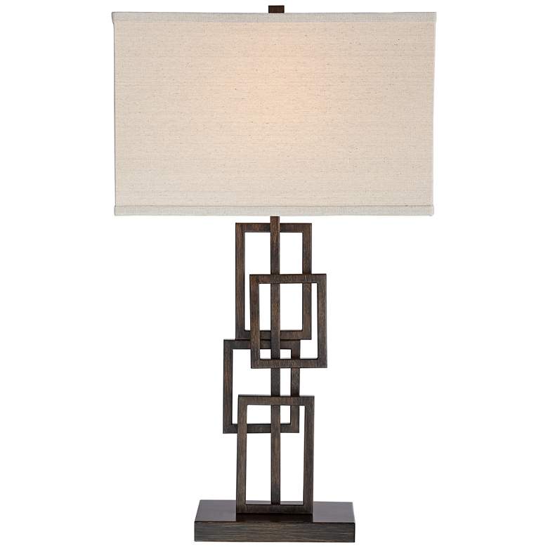 Image 7 360 Lighting Kory 26 1/2" Stacked Rectangles Lamp with USB Cord Dimmer more views