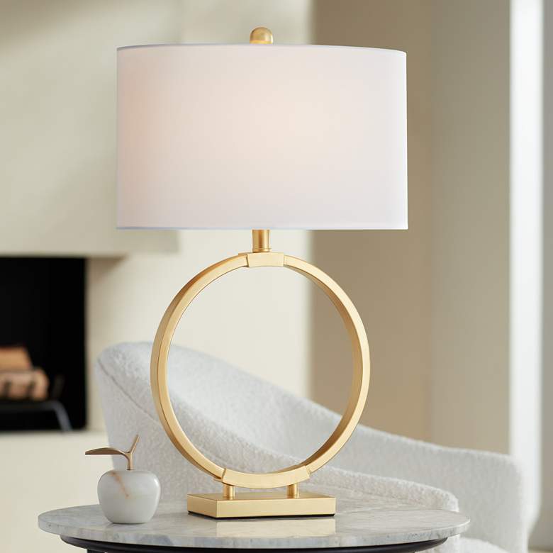 Image 1 360 Lighting Kristy 27 1/2 inch High Modern Gold Loop Circle Table Lamp