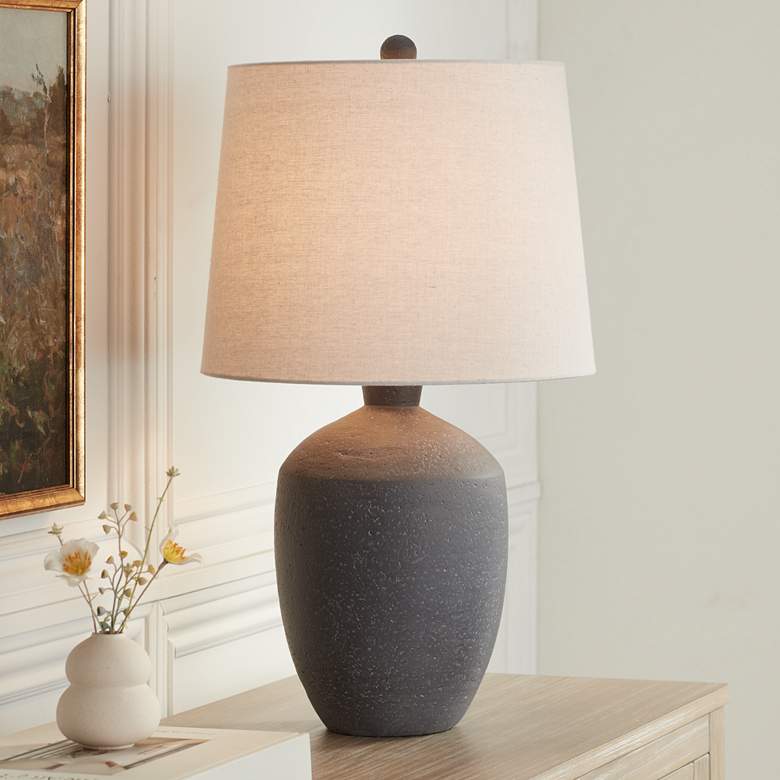Image 1 360 Lighting Kyle 24 inch Rustic Textured Black Finish Table Lamp