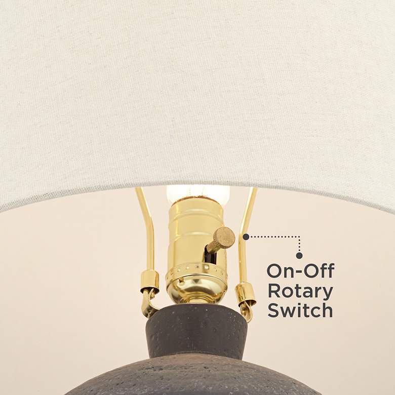 Image 6 360 Lighting Kyle 24" Rustic Textured Charcoal Finish Table Lamp more views