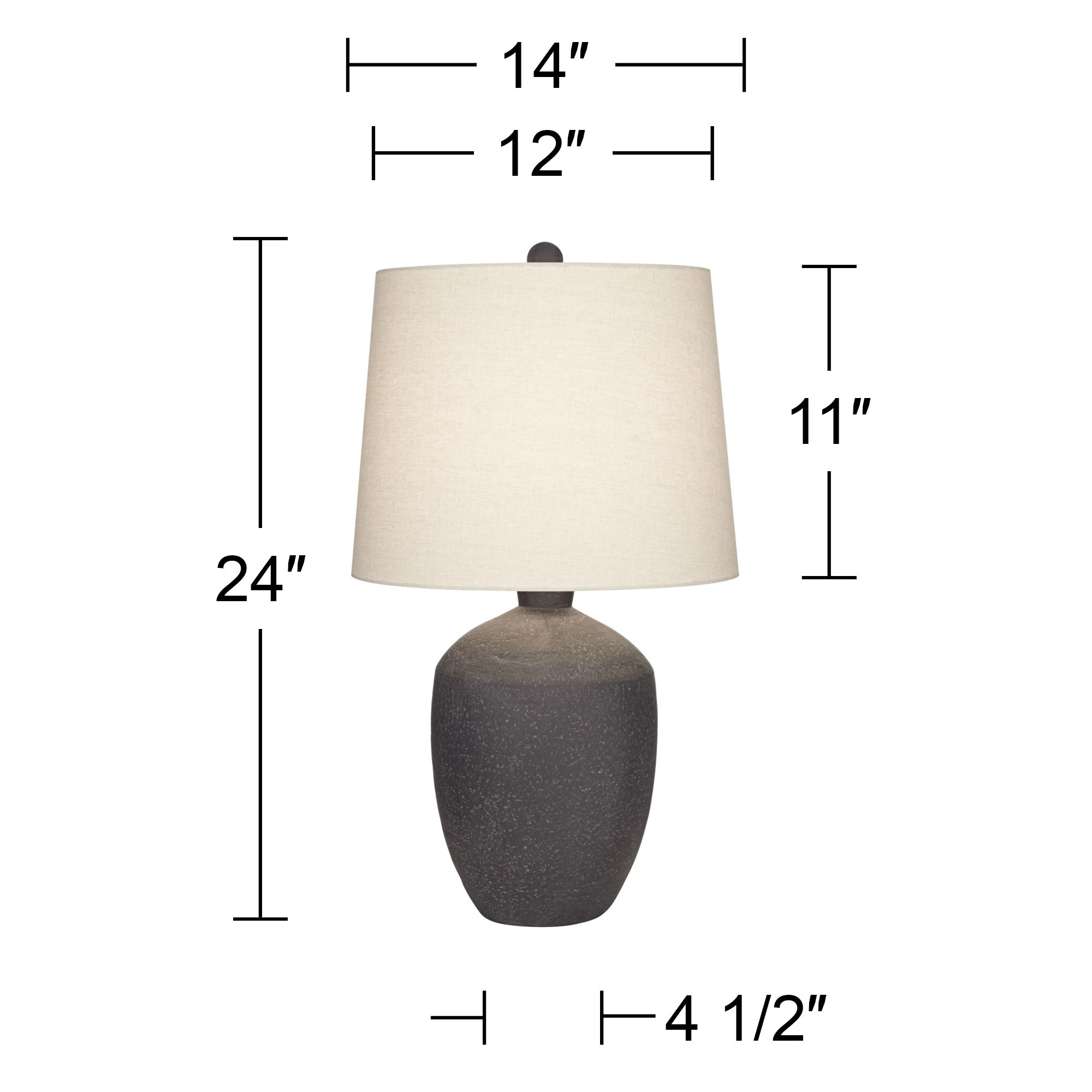 360 Lighting Kyle 24" Rustic Textured Charcoal  Finish Table Lamp in scene