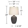 360 Lighting Kyle 24" Rustic Textured Charcoal  Finish Table Lamp in scene