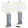 360 Lighting Laguna Blue Modern Coastal USB Table Lamps Set of 2