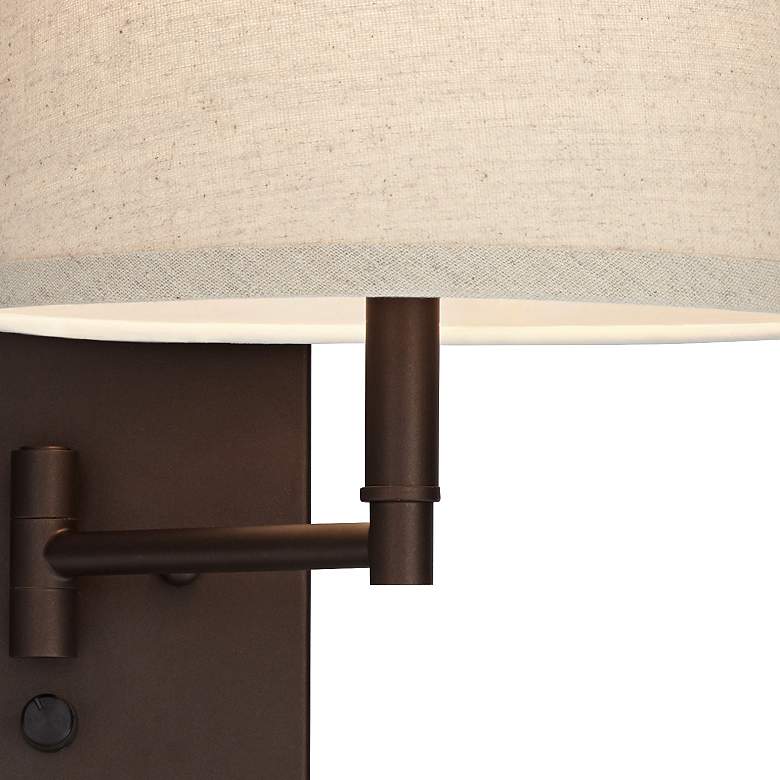 Image 2 360 Lighting Lanett Bronze Plug-In Swing Arm Wall Lamps with Cord Covers more views