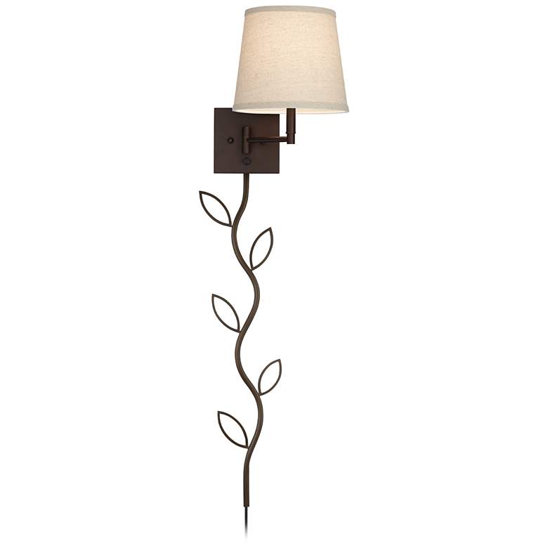 Image 4 360 Lighting Lanett Bronze Plug-In Swing Arm Wall Lamps with Cord Covers more views