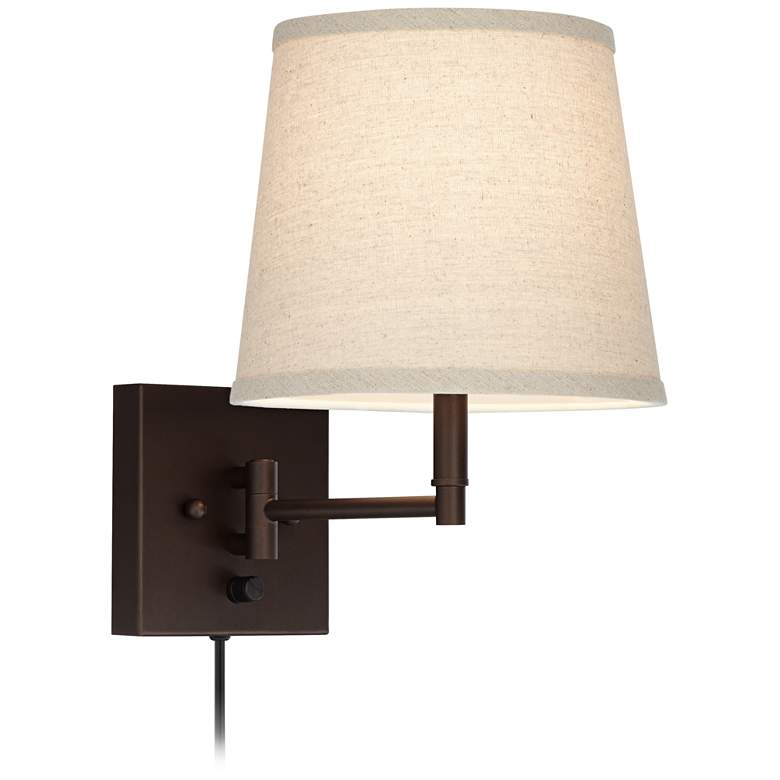 Image 5 360 Lighting Lanett Bronze Plug-In Swing Arm Wall Lamps with Cord Covers more views