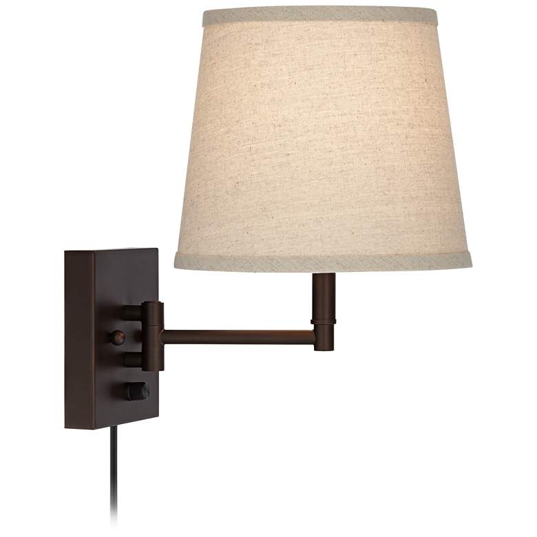 Image 6 360 Lighting Lanett Bronze Plug-In Swing Arm Wall Lamps with Cord Covers more views