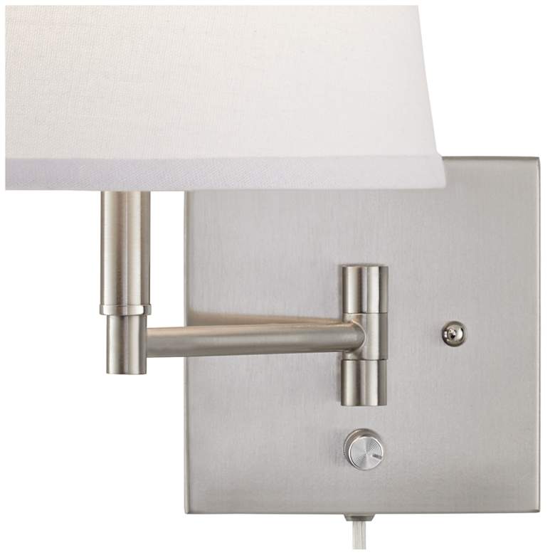Image 3 360 Lighting Lanett Brushed Nickel Swing Arm Plug-In Wall Lamps Set of 2 more views