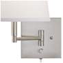 Thumbnail3 of 360 Lighting Lanett Brushed Nickel Swing Arm Plug-In Wall Lamps Set of 2 more views