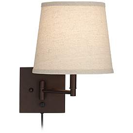 Image5 of 360 Lighting Lanett Painted Bronze Plug-In Swing Arm Wall Lamps Set of 2 more views