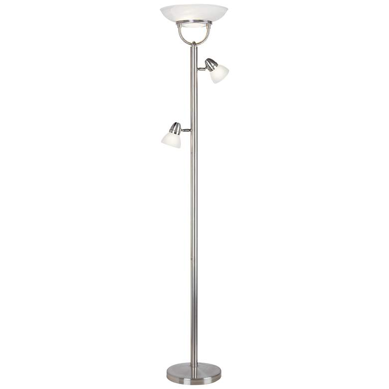 Image 3 360 Lighting Lang 70" High 3-in-1 Brushed Nickel Torchiere Floor Lamp