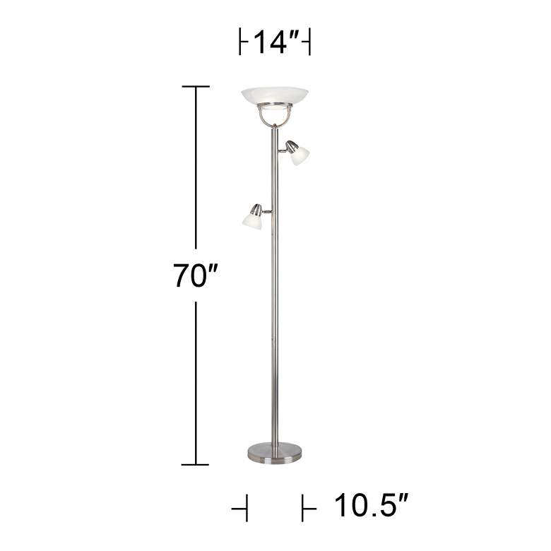 Image 4 360 Lighting Lang 70" High 3-in-1 Brushed Nickel Torchiere Floor Lamp more views
