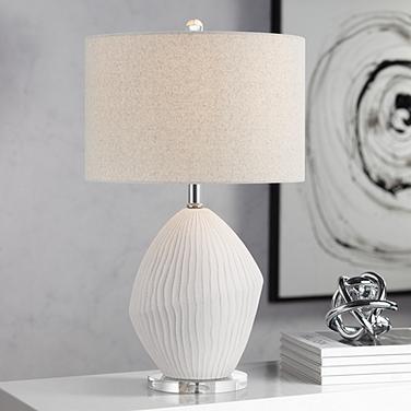 360 Lighting Lara 23" High Sand White Modern Coastal Table Lamp