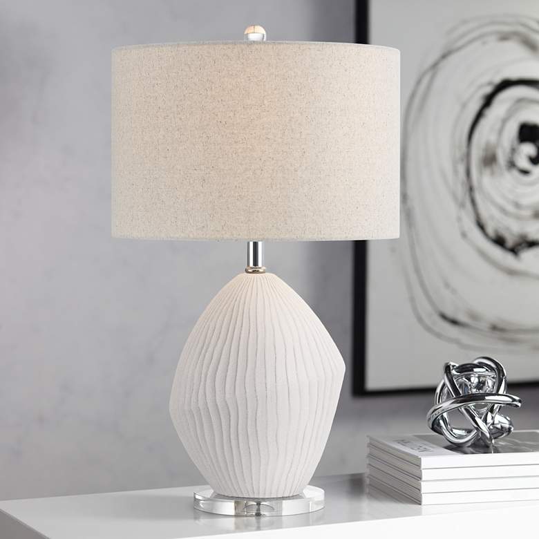 Image 1 360 Lighting Lara 23" High Sand White Modern Coastal Table Lamp