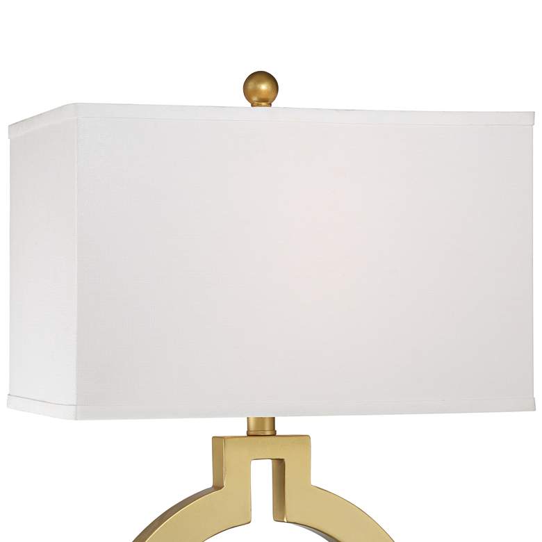 Image 2 360 Lighting Lauren Gold Ring USB Lamps with White Marble Risers - Set of 2 more views