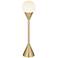 360 Lighting Leah 25 3/4" Brass and White Glass Globe Accent Lamp