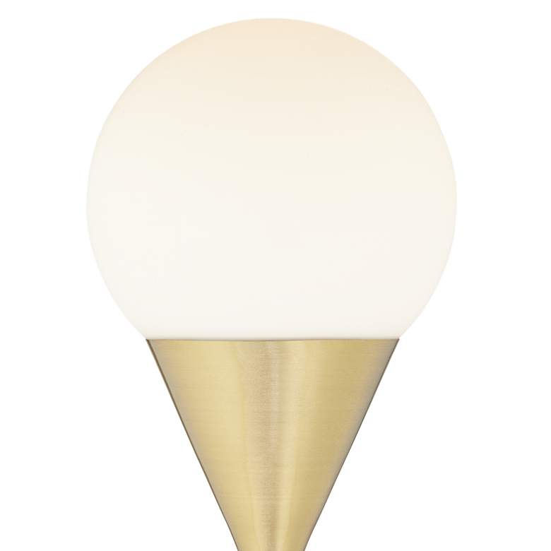 Image 3 360 Lighting Leah 25 3/4 inch Brass and White Glass Globe Accent Lamp more views