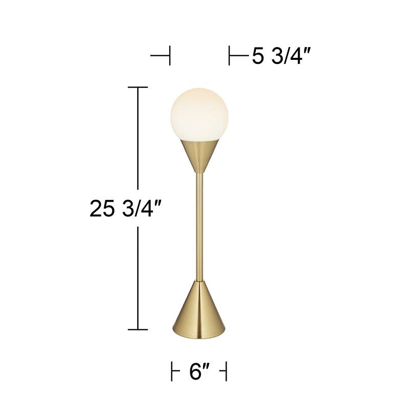 Image 7 360 Lighting Leah 25 3/4" Brass and White Glass Globe Accent Lamp more views