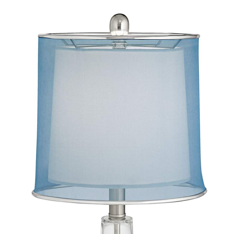 Image 7 360 Lighting Ledger 21 3/4" Blue Shade Clear Glass USB Lamps Set of 2 more views