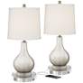 1_360 Lighting Ledger Mercury Glass USB Table Lamps Set with Acrylic Risers