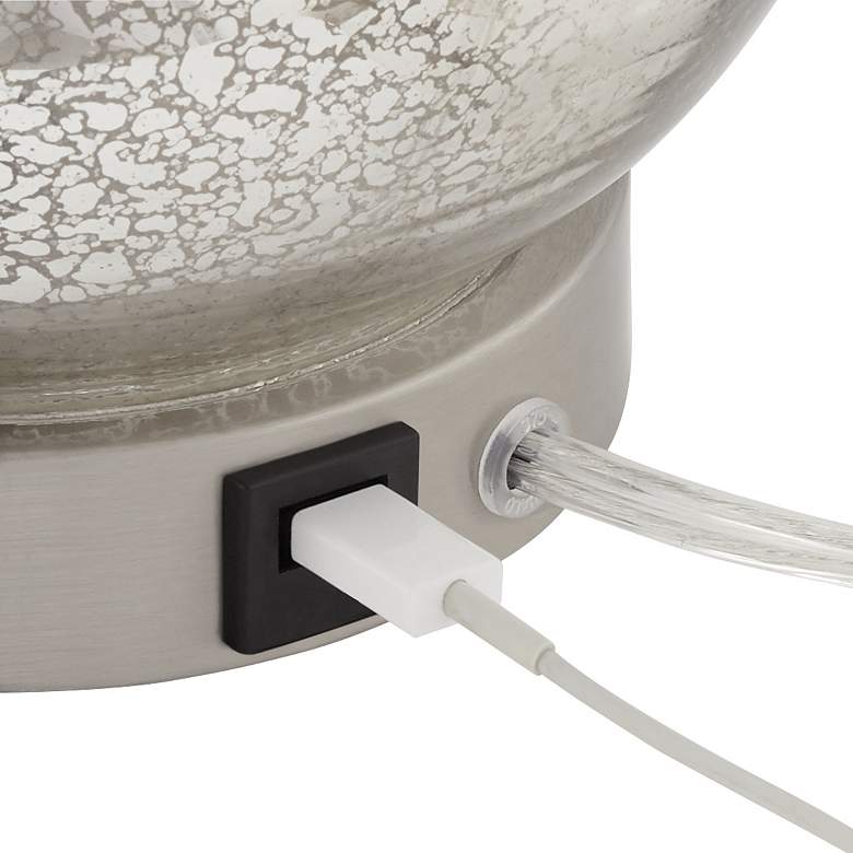 Image 5 360 Lighting Ledger Mercury Glass USB Table Lamps Set with Acrylic Risers more views