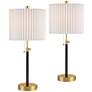 2_360 Lighting Lenore Adjustable Height Black and Gold USB Lamps Set of 2