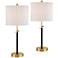 360 Lighting Lenore Adjustable Height Black and Gold USB Lamps Set of 2