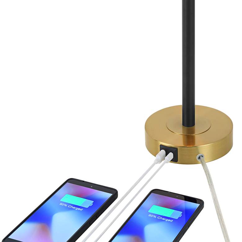 Image 3 360 Lighting Lenore Adjustable Height Black and Gold USB Lamps Set of 2 more views
