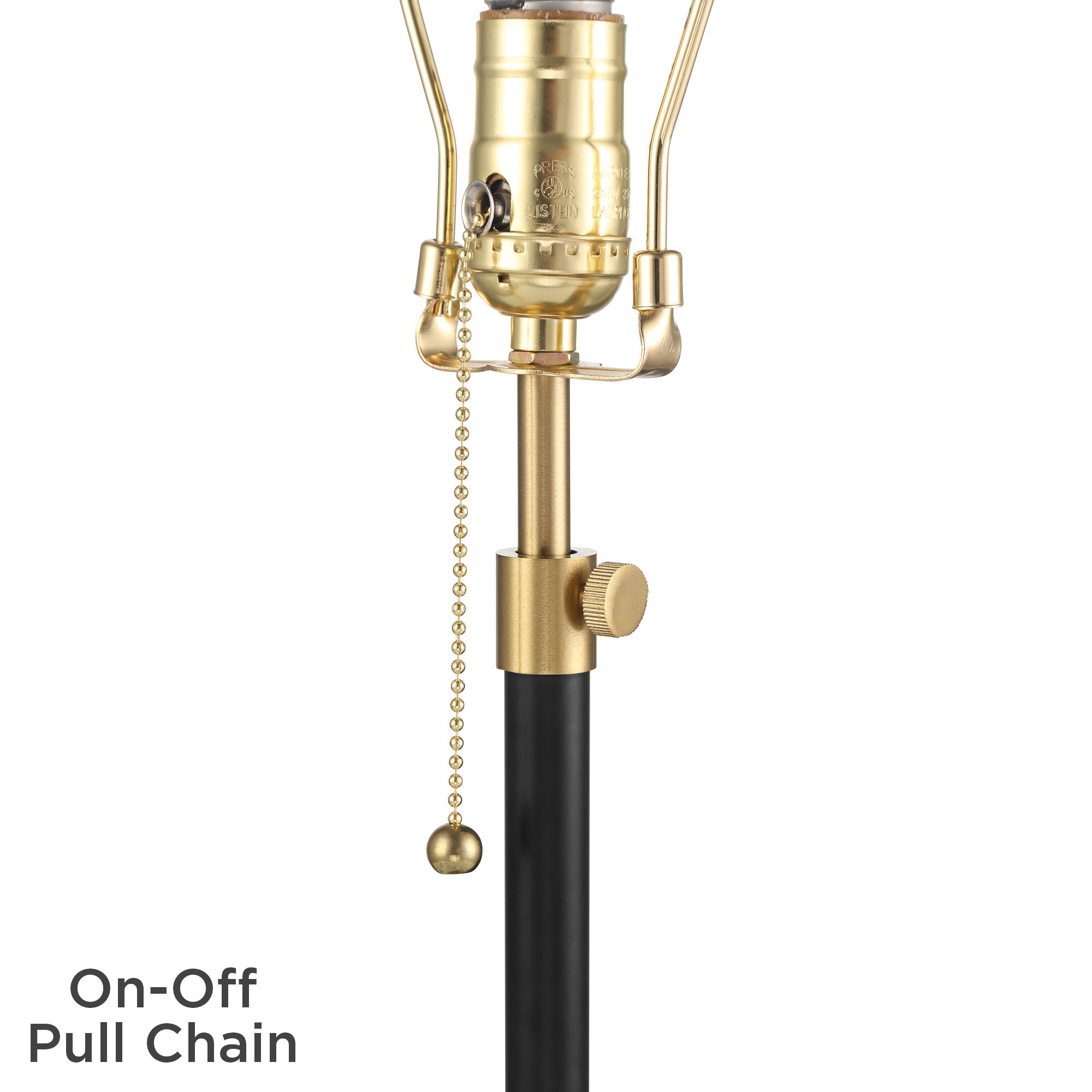 360 Lighting Lenore Adjustable Height Black and Gold USB Lamps Set of 2