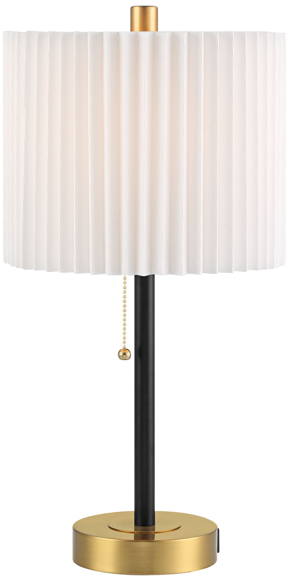 360 Lighting Lenore Adjustable Height Black and Gold USB Lamps Set of 2