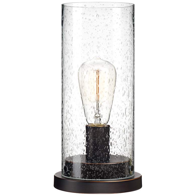 Image 2 360 Lighting Libby 12 inch Seeded Glass Accent Lamp with Edison LED Bulb