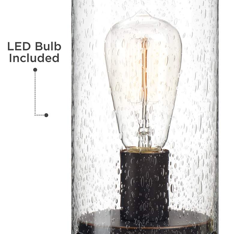 Image 3 360 Lighting Libby 12" Seeded Glass Accent Lamp with Edison LED Bulb more views