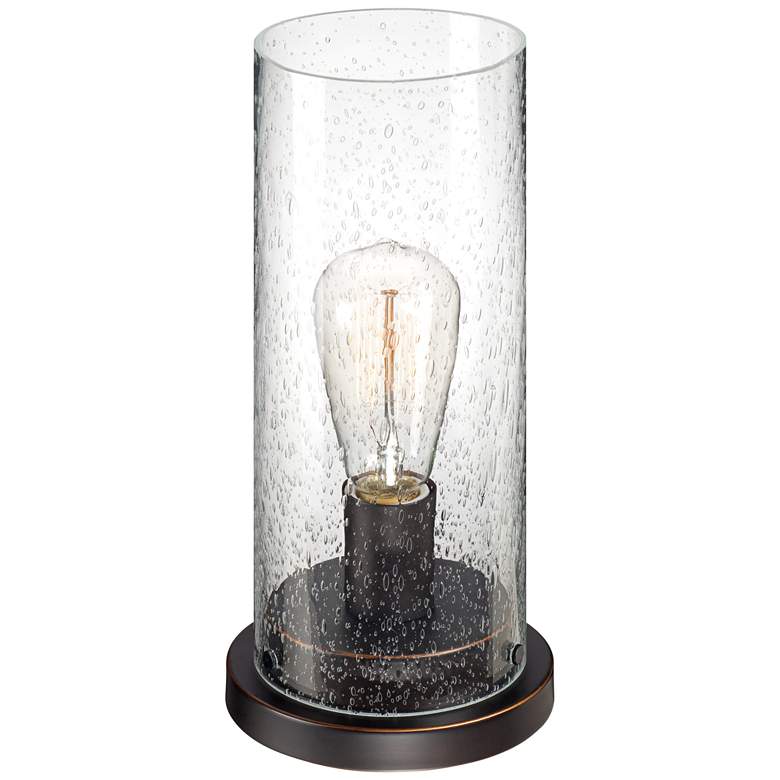Image 4 360 Lighting Libby 12" Seeded Glass Accent Lamp with Edison LED Bulb more views