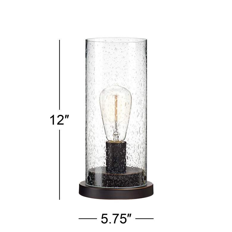 Image 4 360 Lighting Libby Seeded Glass 12" High Edison LED Lamps Set of 2 more views