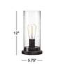 360 Lighting Libby Seeded Glass 12" High Edison LED Lamps Set of 2